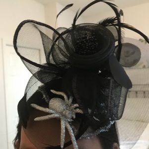 Black Tulle/Velvet Headband Spider Fascinator